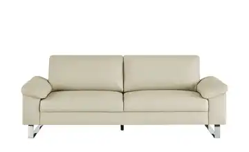 Max Schelling Ledersofa aus Echtleder Maximum 3 Kufengestell verchromt, glänzend Beige