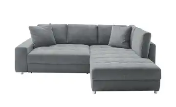 bobb Ecksofa rechts Webstoff Steingrau