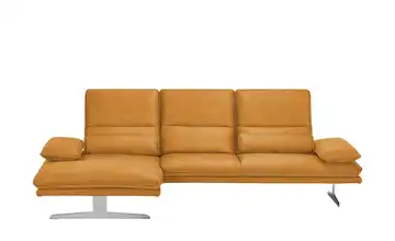 W.SCHILLIG Ecksofa aus Mikrofaser Broadway Erweiterte Funktion Hellorange links