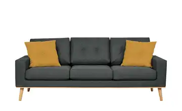 Sofa, 3-sitzig Grau / Gelb
