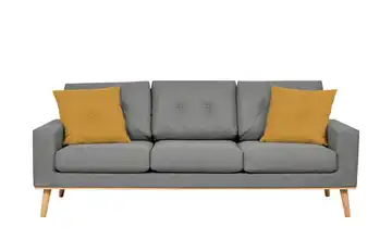 Sofa, 3-sitzig Hellgrau / Gelb