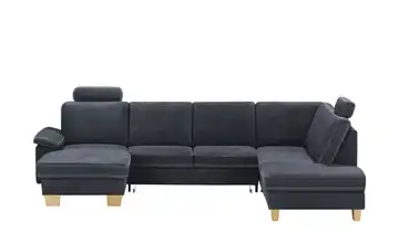 Kollektion Kraft Wohnlandschaft Leder Samu Dunkelblau rechts Erweiterte Funktion