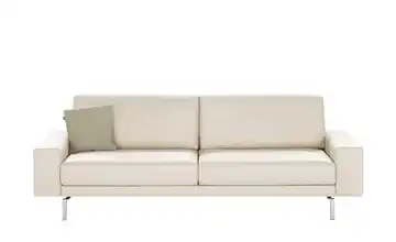 hülsta Sofa Sofabank aus Leder Perlweiß 240 cm