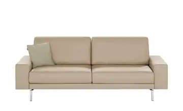 hülsta Sofa Sofabank aus Leder Beige 220 cm