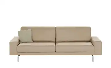 hülsta Sofa Sofabank aus Leder Beige 240 cm