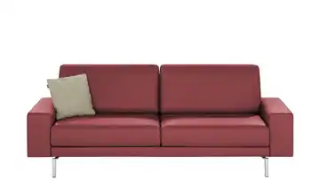 hülsta Sofa Sofabank aus Leder Purpurrot 220 cm