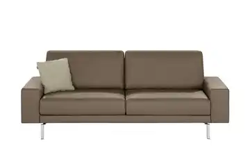 hülsta Sofa Sofabank aus Leder Beigegrau 220 cm