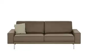 hülsta Sofa Sofabank aus Leder Beigegrau 240 cm