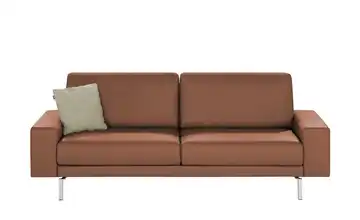 hülsta Sofa Sofabank aus Leder Signalbraun 220 cm