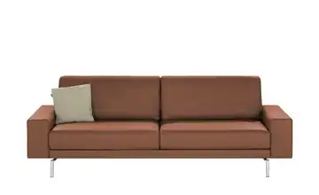 hülsta Sofa Sofabank aus Leder Signalbraun 240 cm