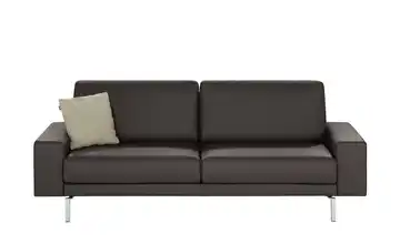 hülsta Sofa Sofabank aus Leder Graubraun 220 cm
