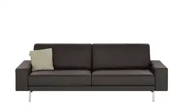 hülsta Sofa Sofabank aus Leder Graubraun 240 cm