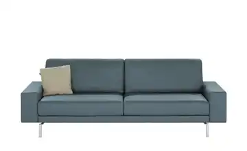 hülsta Sofa Sofabank aus Leder Blaugrau 240 cm