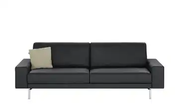 hülsta Sofa Sofabank aus Leder Signalschwarz 240 cm