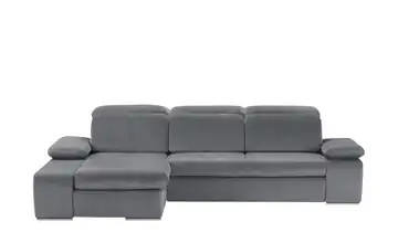 Twist Ecksofa aus Mikrofaser Avilla Erweiterte Funktion Graphit Mikrofaser in Velours-Optik links