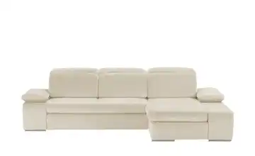 Twist Ecksofa aus Mikrofaser Avilla Erweiterte Funktion Beige Mikrofaser in Velours-Optik rechts