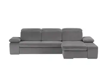 Twist Ecksofa aus Mikrofaser Avilla Erweiterte Funktion Schwarz Mikrofaser in Velours-Optik rechts