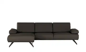 SOHO Ecksofa Gemma Dunkelbraun Leder links