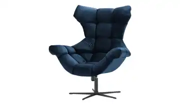 Twist Sessel aus Samt Sensi Marineblau