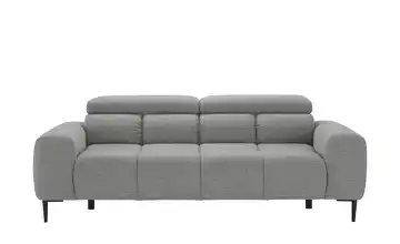 Twist Sofa 3-sitzig aus Flachgewebe Plaza Silber-Weiß (Grau-Weiß)