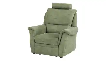 Kollektion Kraft Sessel mit Hocker als Auszug Chris Smaragd (Grün-Grau)