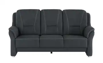 Kollektion Kraft Sofa 3-sitzig aus Mikrofaser Wilma Schwarz Sitztiefenverstellung elektrisch