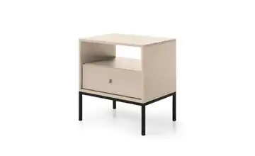 Nachtkommode Beige, Schwarz