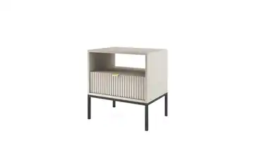 Nachtkommode Beige, Schwarz, Goldfarben