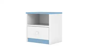 Nachtkommode Weiß, Blau