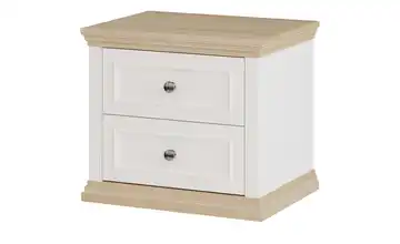 Nachtkommode Weiß, Eiche (Nachbildung)