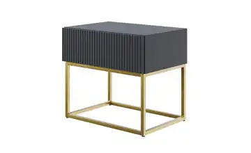 Selsey Nachtkommode mit Kufengestell Anthrazit Goldfarben