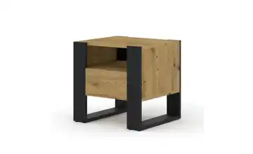 Nachttisch Eiche Artisan (Nachbildung), Schwarz