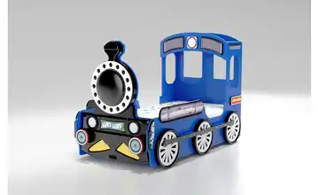 Autobett Lokomotive Blau