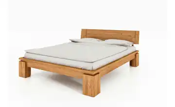 Massivholzbett hoch Wildeiche 190 cm 90 cm