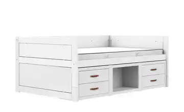 Lifetime Kojenbett mit Regal 120cm Weiß Schubkästen & Fach