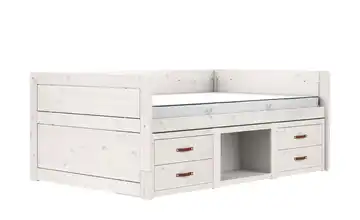 Lifetime Kojenbett mit Regal 120cm Waschweiß Schubkästen & Fach