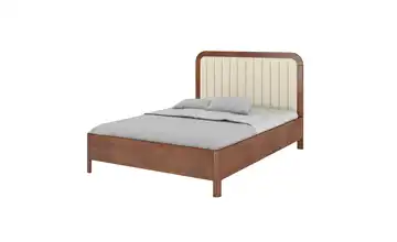 Massivholzbett Nussbaum140x200 Nussbaum (Nachbildung), Beige