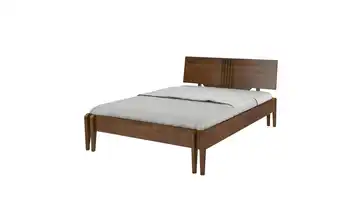 Massivholzbett nussbaumfarben 160x200 cm Nussbaum (Nachbildung)