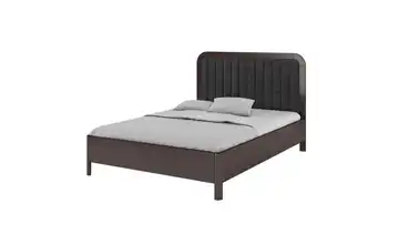 Massivholzbett Wenge 140x200 Wenge (Nachbildung), Schwarz
