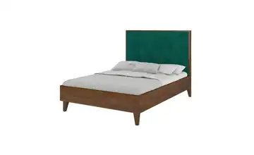  Massivholzbett nussbaumfarben 