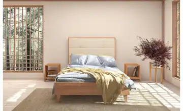 Massivholzbett Buche Buche, Beige 140x200 cm
