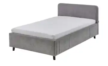 Polsterbett Schwarz Grau 120 cm Mit Lattenrahmen & Bettkasten