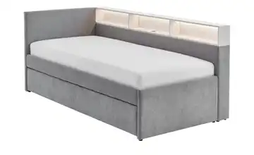 Polsterbett Regal weiß 90 cm Tandemliege Grau
