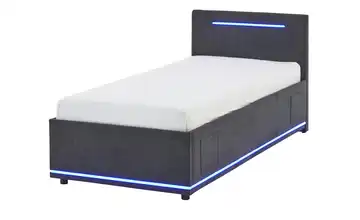 Polsterbett Ohne Lattenrahmen & Bettkasten 90 cm Graphit