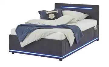 Polsterbett Mit Lattenrahmen & Bettkasten 140 cm Graphit