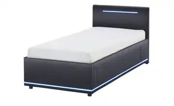 Polsterbett Mit Lattenrahmen & Bettkasten 90 cm Schwarz