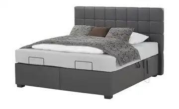 vanDoorn Motor-Boxspringbett mit Bettkasten Ohio Kunstleder H3 & H4 180 cm Schwarz Grau