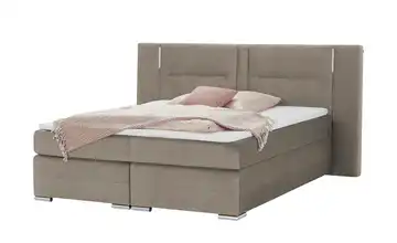 Primo Boxspringbett Steingrau 180 cm H2 & H3 Mikrofaser in Samt-Optik