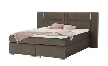 Boxspringbett Steingrau 180 cm H3 Mikrofaser in Samt-Optik