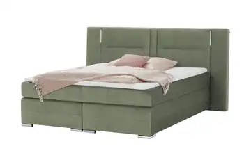 Primo Boxspringbett Grün 140 cm H3 Mikrofaser in Samt-Optik